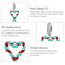 925 Sterling Silver Heart Candy Cane Pendant For Diy Bracelets & Necklaces