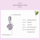 925 Sterling Silver Ladybug Pendant For Bracelets & Necklaces
