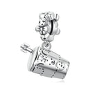 925 Sterling Silver Glass Pendant For Diy Bracelets & Necklaces