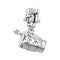 925 Sterling Silver Glass Pendant For Diy Bracelets & Necklaces