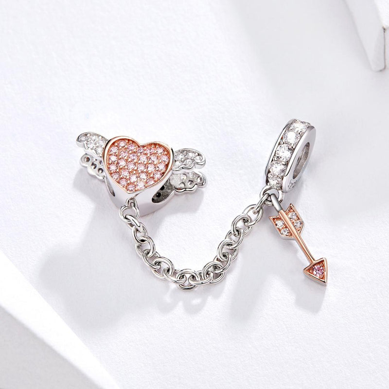 925 Sterling Silver Heart Safety Chain For Diy Bracelets