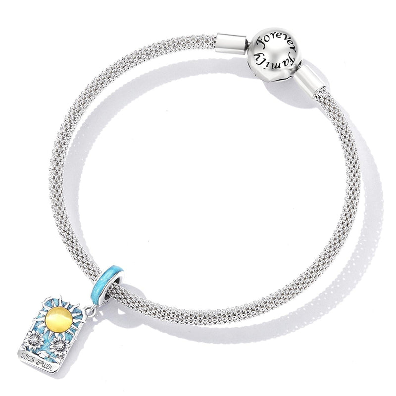 925 Sterling Silver Sun Tarot Pendant For Diy Bracelets & Necklaces