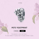 925 Sterling Silver Animal Footprint Beads For Diy Bracelets