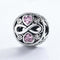 925 Sterling Silver Love Infinity Pink Heart Crystal Charm Bracelet