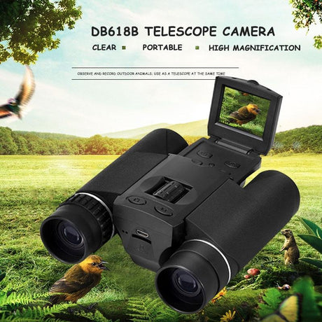 10X25 Zoom Binocular Telescope With Hd Digital Camera And 1.5 Lcd Screen - Black