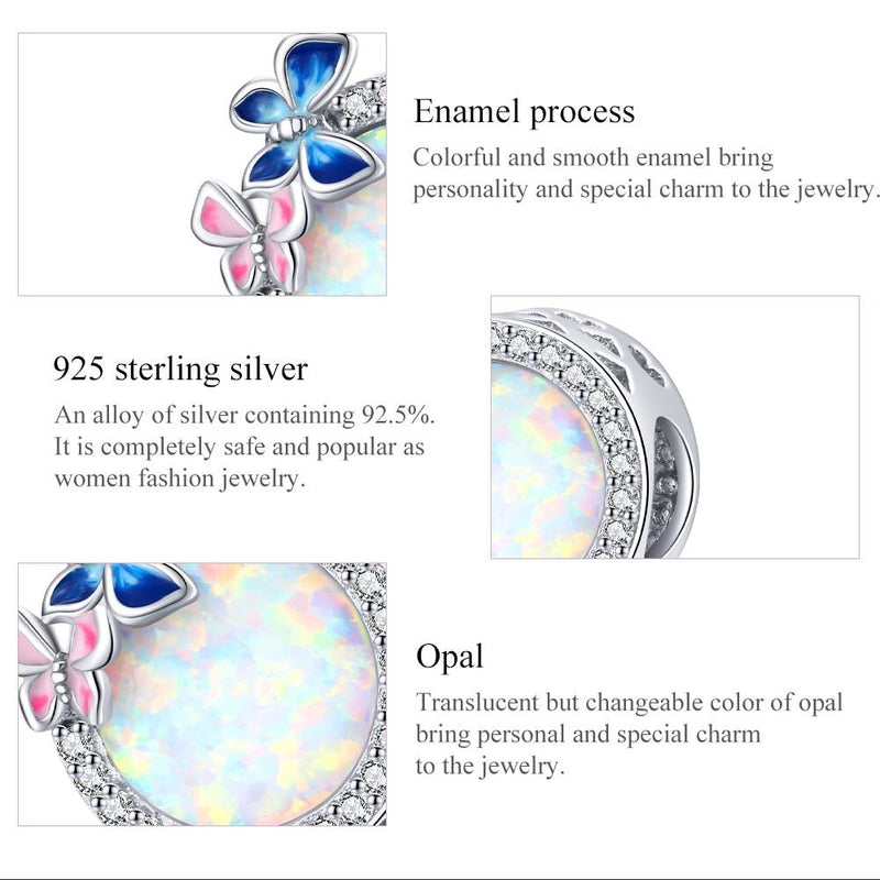 925 Sterling Silver Spring Butterfly Beads For Diy Bracelets & Necklaces