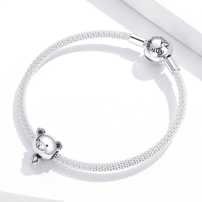 925 Sterling Silver Bear Bead Bracelet Accessories