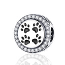 925 Sterling Silver Pet Paw Print Beads For Diy Bracelets & Necklaces
