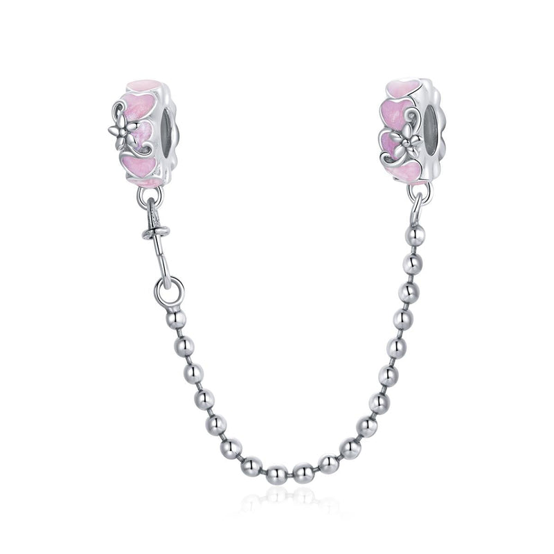925 Sterling Silver Heart Safety Chain For Diy Bracelets & Necklaces