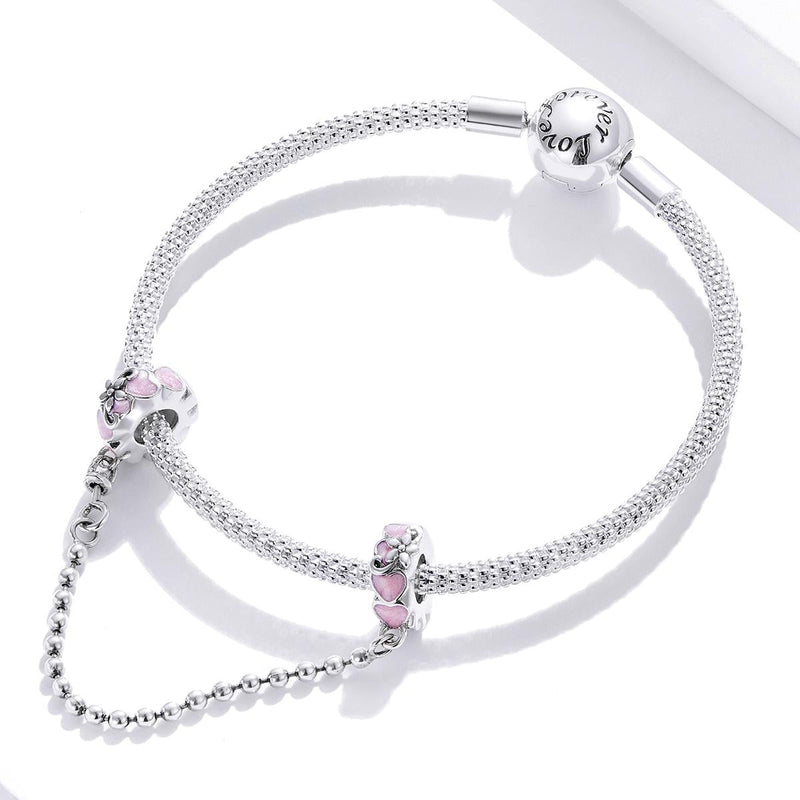 925 Sterling Silver Heart Safety Chain For Diy Bracelets & Necklaces