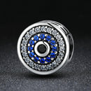 925 Sterling Silver Blue Eye Inlaid Bead Bracelet