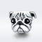 925 Sterling Silver Pug Diamond Bead Bracelet Accessory