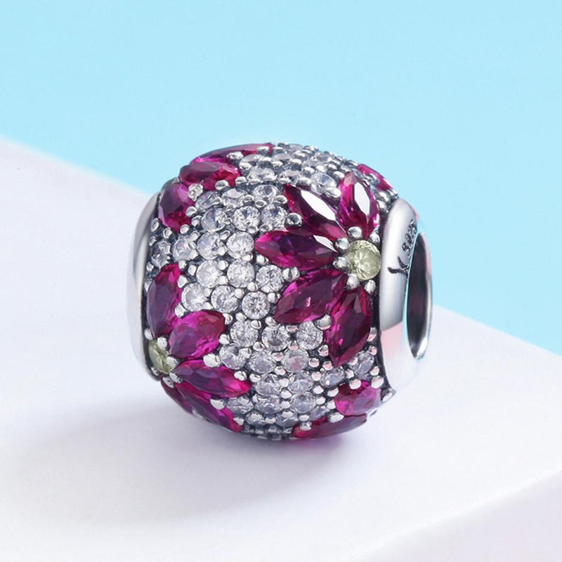925 Sterling Silver Spring Flower Beads For Diy Bracelets & Necklaces