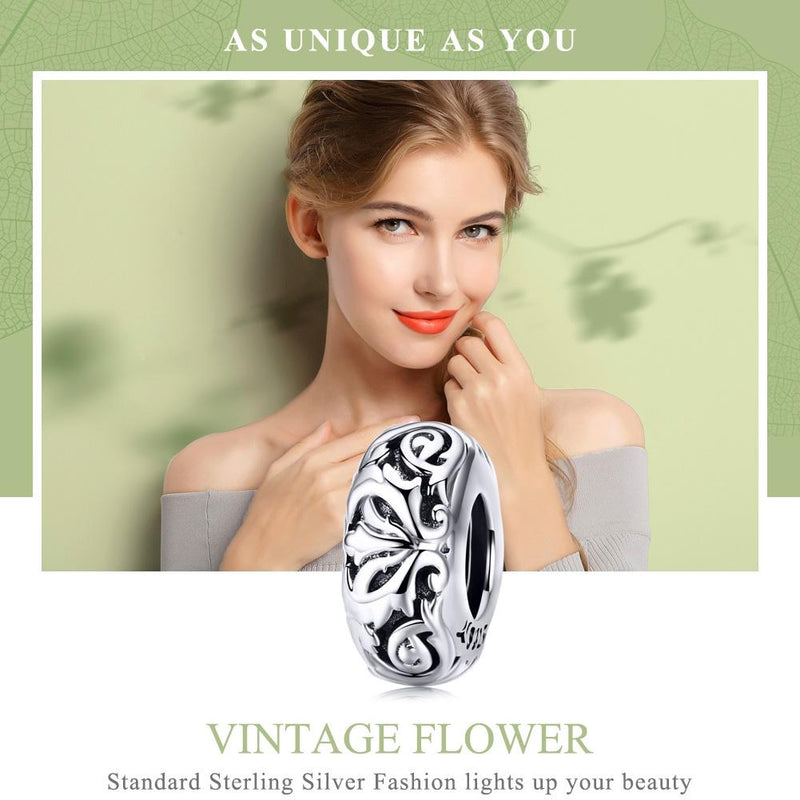 925 Sterling Silver Flower Beads Bracelet Hollow Pattern
