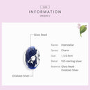 925 Sterling Silver Blue Glass Bead Pendant With Starry Sky Design