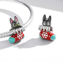 925 Sterling Silver Christmas Sock Cat Beads For Diy Bracelets & Necklaces
