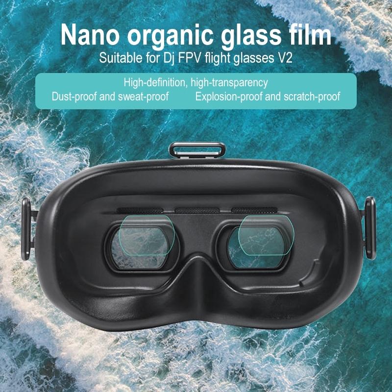 2-Pack Nano Plexiglass Film For Dji Fpv Goggles V2 - Shatter Resistant & Anti-Scratch