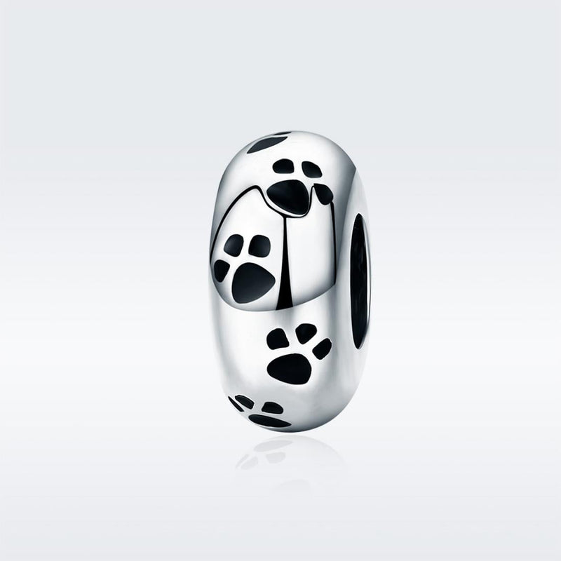 925 Sterling Silver Pet Imprint Diamond Bead Bracelet Accessory