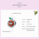 925 Sterling Silver Red Pomelo Bead Bracelet / Necklace Set