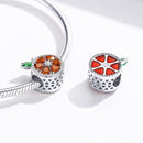 925 Sterling Silver Red Pomelo Bead Bracelet / Necklace Set