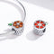 925 Sterling Silver Red Pomelo Bead Bracelet / Necklace Set