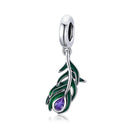 925 Sterling Silver Peacock Feather Pendant For Diy Bracelet Or Necklace