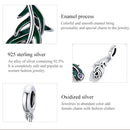 925 Sterling Silver Peacock Feather Pendant For Diy Bracelet Or Necklace