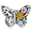 925 Sterling Silver Flower Butterfly Beads For Diy Bracelets & Necklaces