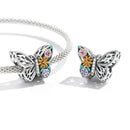 925 Sterling Silver Flower Butterfly Beads For Diy Bracelets & Necklaces