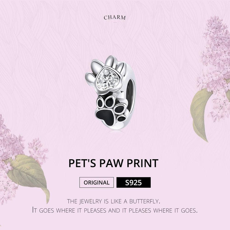 925 Sterling Silver Pet Imprint Beads For Diy Bracelets & Necklaces