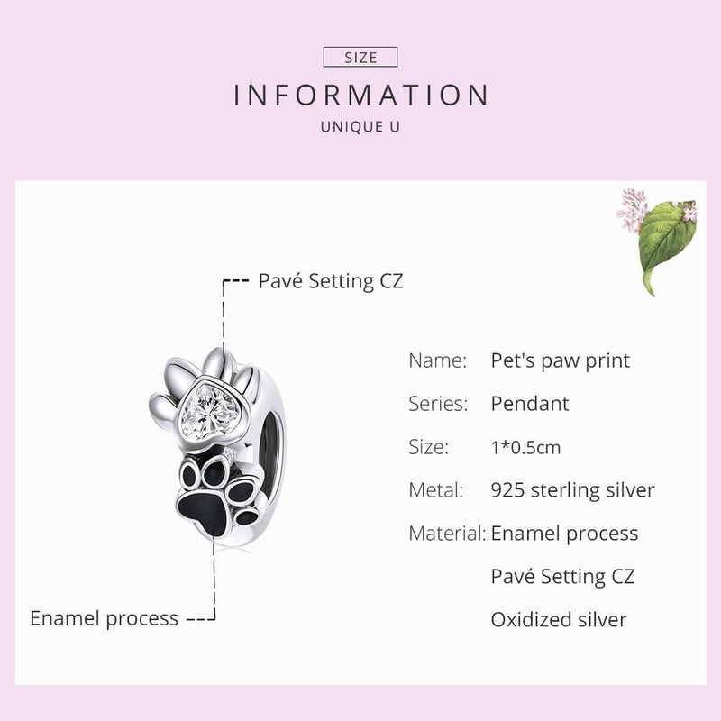 925 Sterling Silver Pet Imprint Beads For Diy Bracelets & Necklaces