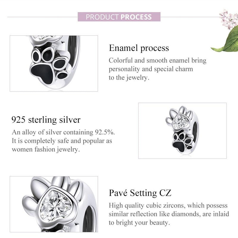 925 Sterling Silver Pet Imprint Beads For Diy Bracelets & Necklaces