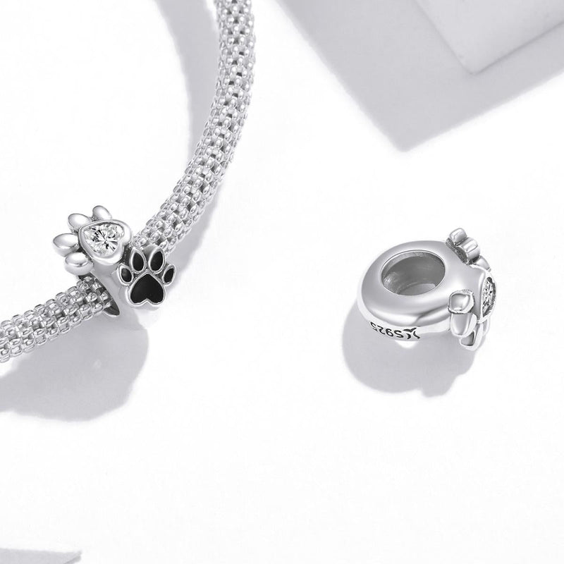 925 Sterling Silver Pet Imprint Beads For Diy Bracelets & Necklaces