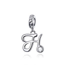 925 Sterling Silver Letter Pendant For Diy Bracelet Or Necklace Style - H