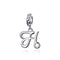 925 Sterling Silver Letter Pendant For Diy Bracelet Or Necklace Style - H