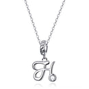 925 Sterling Silver Letter Pendant For Diy Bracelet Or Necklace Style - H