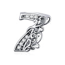 925 Sterling Silver Relief Number Series 0 9 Beads For Diy Bracelets And Necklaces Style - 7