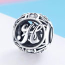 925 Sterling Silver 26 English Letter Beads For Diy Bracelets & Necklaces Style - H