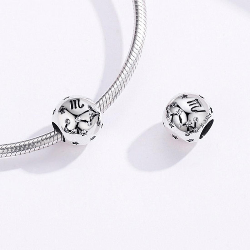 925 Sterling Silver Diy Beaded Bracelet For Scorpio Style - Scorpio