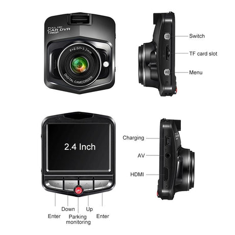2.4 Car Dvr with Parking Monitoring & Loop Recording - Black