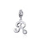 925 Sterling Silver Personalized Letter Pendant For Diy Bracelets & Necklaces Style - R