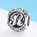 925 Sterling Silver 26 English Letter Beads For Diy Bracelets & Necklaces Style - R