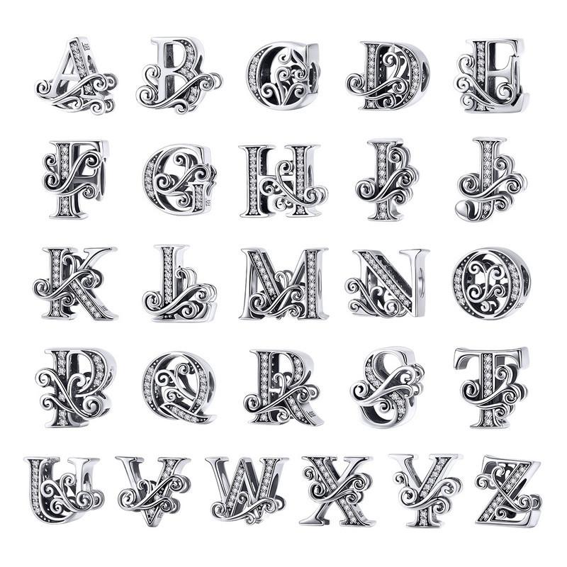 Diy Bracelet Beaded Accessories With Zircon Beads 26 Letters Style - R