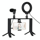 4-In-1 Vlogging Kit With 4.7 Ring Light Mic Tripod & Stabilizer