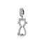 925 Sterling Silver Zircon Cat Pendant For Bracelet Diy Accessory