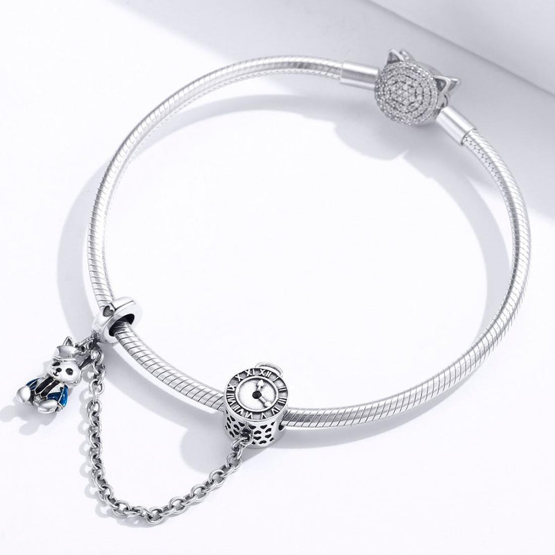 925 Sterling Silver Rabbit Safety Chain For Diy Bracelets