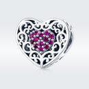 925 Sterling Silver Heart Beads For Diy Bracelets