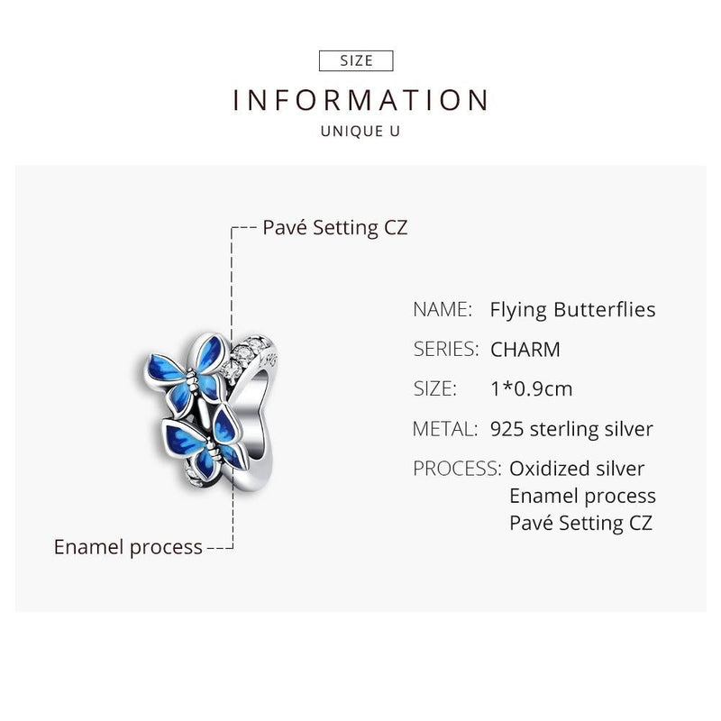 925 Sterling Silver Butterfly Beads For Diy Bracelets & Necklaces