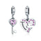 925 Sterling Silver Diamond Heart Spoon Bracelet