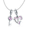 925 Sterling Silver Diamond Heart Spoon Bracelet